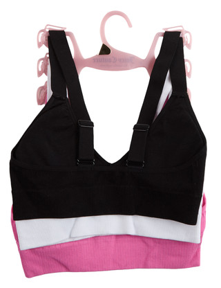 Thumbnail 2: Juicy Couture Juniors 3 Pk Ribbed Bralettes 