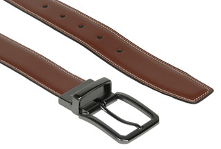 Thumbnail 2: Perry Ellis Men's Half Stitch Manmade Leather Belt 