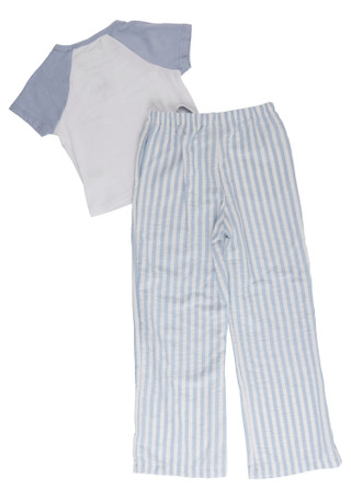 Thumbnail 3: No Comment Big Girls 2 Pc Colorblock Tee & Linen  Like Pants 