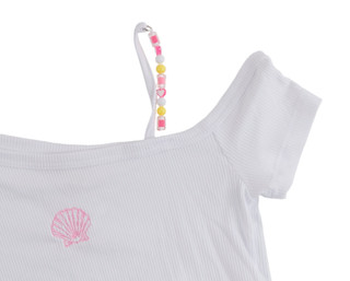Thumbnail 5: No Comment Big Girls 2 Pc One Shoulder Beaded Strap Top & Shorts Set 