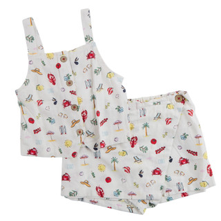 Thumbnail 1: Vince Camuto Little Girls 2 Pc Coastal Tank & Shorts Set 
