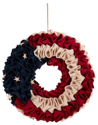 Thumbnail 1: SPECIAL T IMPORTS 16 In Burlap American Wreath 