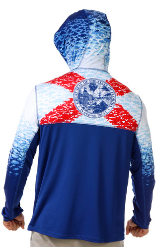 Thumbnail 3: REEL LEGENDS Men's Long Sleeve Americana Fishing Hoodie Shirt 