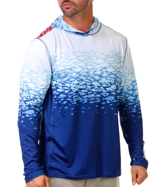 Thumbnail 1: REEL LEGENDS Men's Long Sleeve Americana Fishing Hoodie Shirt 