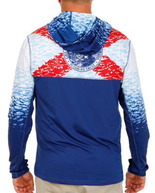 Thumbnail 4: REEL LEGENDS Men's Long Sleeve Americana Fishing Hoodie Shirt 