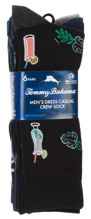 Thumbnail 1: TOMMY BAHAMA Men's 6 Pk Dress Casual Crew Socks 