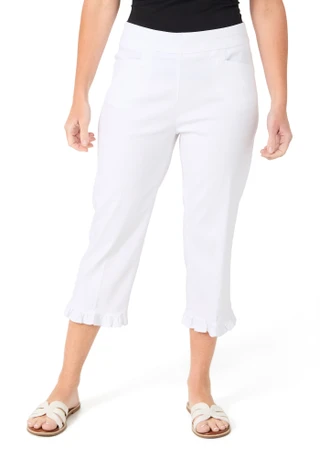 Thumbnail 1: Coral Bay Women's Pull On Ruffle Hem Capris 