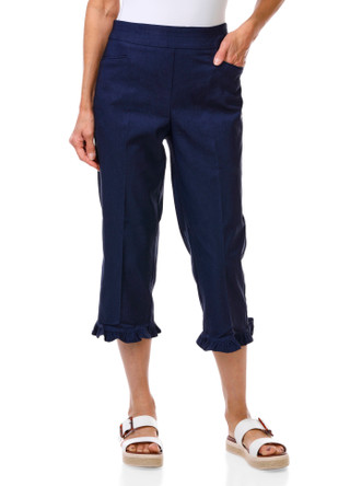 Thumbnail 1: Coral Bay Women's Pull On Ruffle Hem Capris 