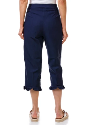 Thumbnail 2: Coral Bay Women's Pull On Ruffle Hem Capris 