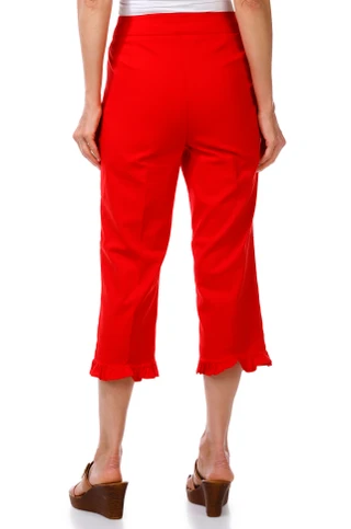 Thumbnail 3: Coral Bay Women's Pull On Ruffle Hem Capris 