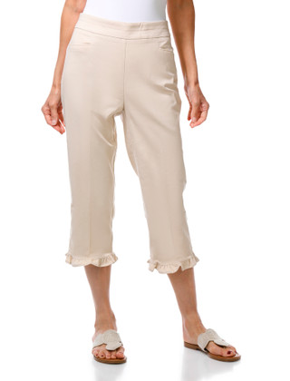 Thumbnail 1: Coral Bay Women's Pull On Ruffle Hem Capris 