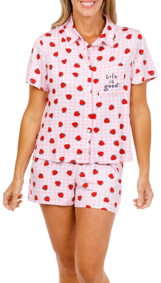 Thumbnail 1: Life is Good Women's 2 Pc Pajama Shorts Set 
