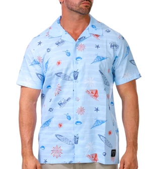 Thumbnail 1: Hurley Men's Short Sleeve Americana Button Down Shirt 