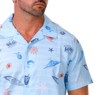 Thumbnail 3: Hurley Men's Short Sleeve Americana Button Down Shirt 