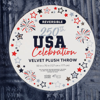 Thumbnail 2: USA Celebration Velvet Plush Throw Blanket 