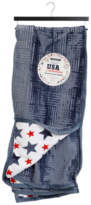 Thumbnail 1: USA Celebration Velvet Plush Throw Blanket 