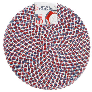 Thumbnail 1: Rockhill Home 6 Pk Patriotic Round Placemats 