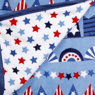 Thumbnail 2: Reversible Velvet Plush Americana Throw Blanket 