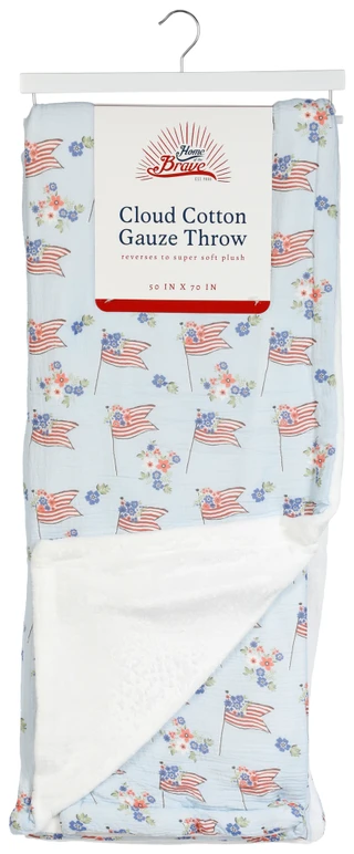 Thumbnail 1: Home of the Brave Cotton Gauze American Flower Throw Blanket 