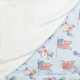 Thumbnail 2: Home of the Brave Cotton Gauze American Flower Throw Blanket 