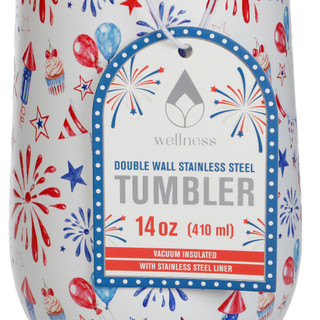 Thumbnail 2: Wellness 14 oz Stainless Steel Firework Fizz Wine Tumbler 