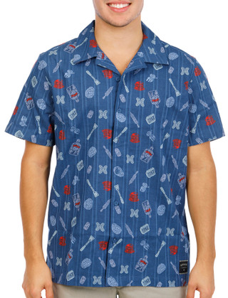 Thumbnail 1: Hurley Men's Short Sleeve Americana Button Down Shirt 