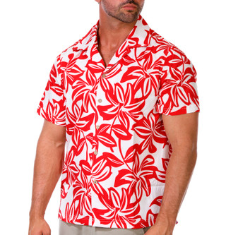 Thumbnail 1: Caribbean Joe Men's Short Sleeve Americana Print Button Down Shirt 