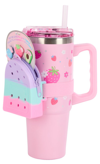 Thumbnail 3: HOT FOCUS 30 OZ Strawberry Tumbler With Coin Pouch 