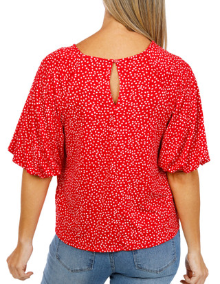 Thumbnail 2: Ava & Grace Women's Dot Print Top  