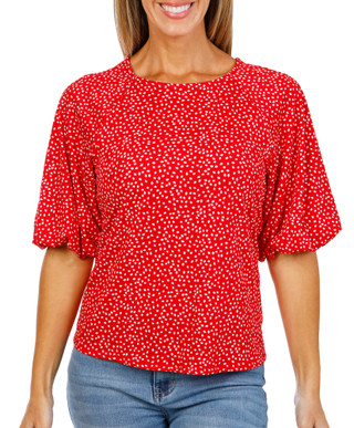 Thumbnail 1: Ava & Grace Women's Dot Print Top  