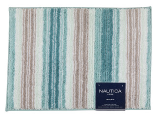 Thumbnail 1: Nautica 17x24 Skid Resistant Striped Bath Rug 