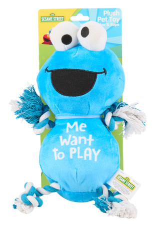 Thumbnail 1: Seasame Street Plush Pet Toy w/ Squeaker & Rope  