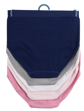 Thumbnail 2: Life is Good Women's 5 Pk Ribbed Logo Brief Panties 