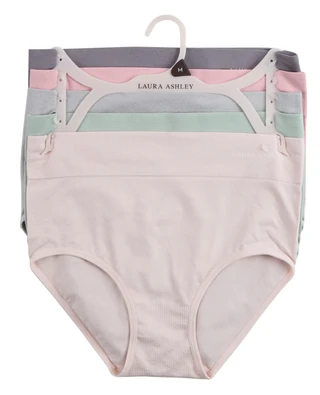 Thumbnail 1: Laura Ashley Women's 5 Pk Comfort Stretch Brief Panties 