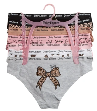 Thumbnail 1: Juicy Couture Juniors 7 Pk Logo Print Hipster Panties 