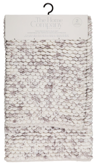 Thumbnail 1: The Home Company 2 Pc Textured Bath Rug Set 