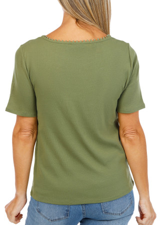Thumbnail 2: Rafaella Women's Pom Pom Trim Top  