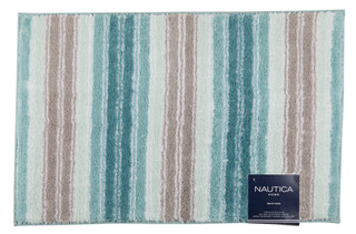 Thumbnail 1: Nautica 20x32 Skid Resistant Striped Bath Rug 