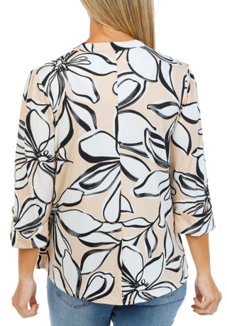 Thumbnail 2: Ava & Grace Women's Pleated Floral Print Top  