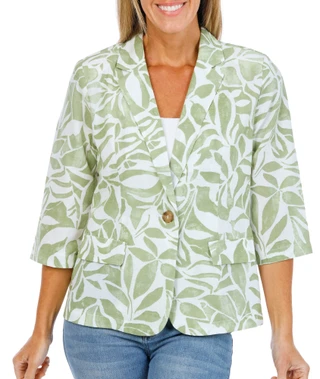 Thumbnail 1: Soho Apparel Women's Tropical Print Blazer  