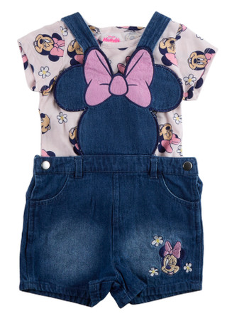 Thumbnail 1: Disney Toddler Girls 2 Pc Minnie Mouse Shortall Set 