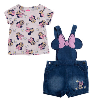 Thumbnail 3: Disney Toddler Girls 2 Pc Minnie Mouse Shortall Set 