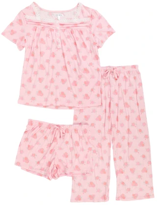Thumbnail 1: Catherine Malandrino Women's 3 Pc Pajama Capri Set 