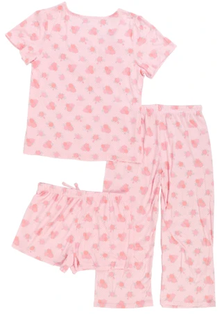 Thumbnail 3: Catherine Malandrino Women's 3 Pc Pajama Capri Set 