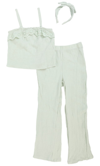 Thumbnail 1: No Comment Girls 3 Pc Gauze Pants Set 