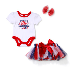 Thumbnail 1: Baby Essentials Baby Girls 3 Pc Americana Skirt Set 