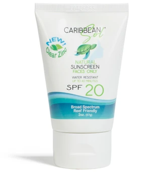 Thumbnail 1: Caribbean Sol Natural Clear Zinc Face Sunscreen Lotion SPF 20, 2 oz 