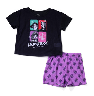 Thumbnail 1: K-Pop Demon Hunters Girls 2 Pc Huntrix Pajama Shorts Set 