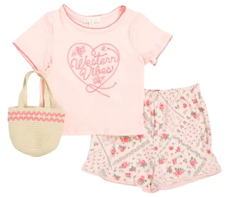 Thumbnail 1: Btween Little Girls 3 Pc Shorts Set 