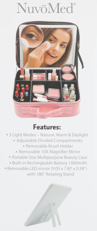 Thumbnail 3: NuvoMed Make Up Case with Light Up Mirror 